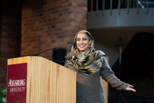 Najeeba Speed speaking at Interfaith event